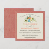 Rustic Burlap Country Wedding Invitations Kaart (Voorkant / Achterkant)