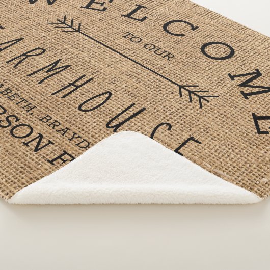 Rustic Burlap Country Welkom bij onze Boerderij Do Sherpa Deken (3/4)