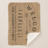 Rustic Burlap Country Welkom bij onze Boerderij Do Sherpa Deken (Voorkant)
