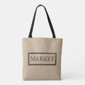 Rustic Burlap Custom  Market Canvas tas (Achterkant)