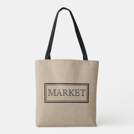 Rustic Burlap Custom  Market Canvas tas (Achterkant)