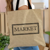 Rustic Burlap Custom  Market Canvas tas
