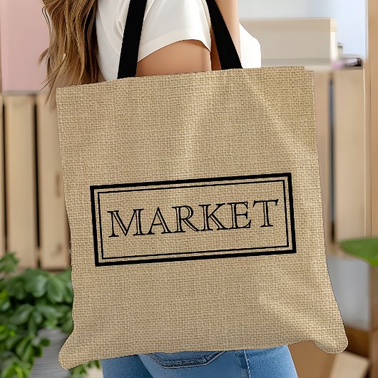 Rustic Burlap Custom  Market Canvas tas