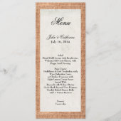 Rustic Burlap Custom Wedding Menu (Voorkant)
