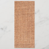 Rustic Burlap Custom Wedding Menu (Achterkant)