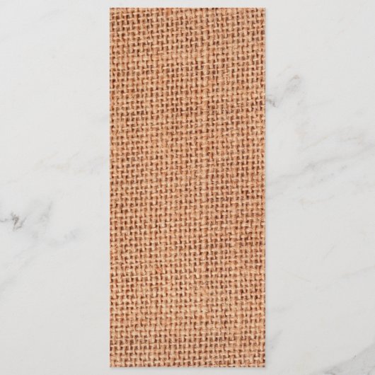 Rustic Burlap Custom Wedding Menu (Achterkant)