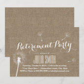 Rustic Burlap Dandelion Bgloing PARTIC Kaart (Voorkant / Achterkant)