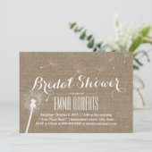 Rustic Burlap Dandelion Bgloing Vrijgezellenfeest Kaart (Staand voorkant)