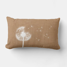 Rustic Burlap Dandelion Lumbar Pillow Kussen