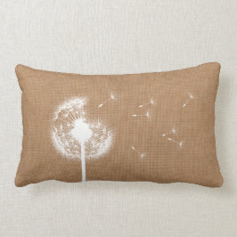 Rustic Burlap Dandelion Lumbar Pillow Kussen