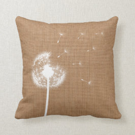 Rustic Burlap Dandelion Sierkussen