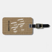 Rustic Burlap de heer en mevrouw Passen getrouwd C Bagagelabel (Voorkant horizontaal)