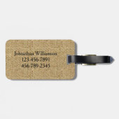 Rustic Burlap de heer Travel Bagagelabel Newly Wed (Achterkant horizontaal)