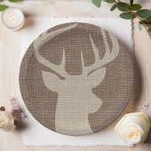 Rustic Burlap Deer Buck | Papieren Bordje