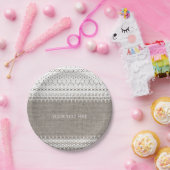 Rustic Burlap & Elegant Lace Wedding Papieren Bordje (Feest)