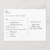 Rustic Burlap & Elegant Lace Wedding RSVP Uitnodiging Briefkaart (Achterkant)