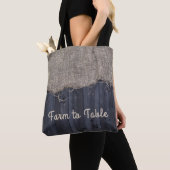 Rustic Burlap en Barn Wood met tekst Tote Bag (Dichtbij)