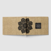 Rustic Burlap en Black Lace Custom Guest Book Gastenboek (Volledig)