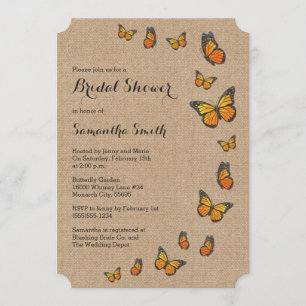 Rustic Burlap en Butterfly Kaart
