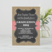 Rustic Burlap en Chalkboard AFSTUDEREN BBQ Custom Kaart (Staand voorkant)