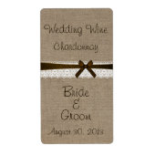 Rustic Burlap en  label voor weddenschappen (Voorkant)