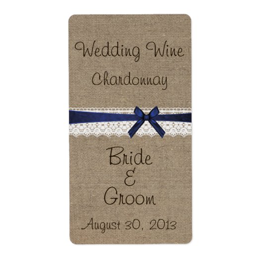 Rustic Burlap en label voor weddenschappen (Voorkant)