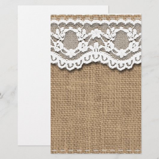 Rustic Burlap en Lace (Voorkant / Achterkant)