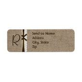 Rustic Burlap- en Lace-monogram - label (Voorkant)