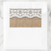 Rustic Burlap en Lace Rechthoekige Sticker (Tas)