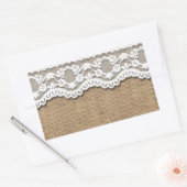 Rustic Burlap en Lace Rechthoekige Sticker (Envelop)