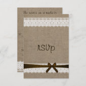 Rustic Burlap en  Lace RSVP Wedding (Voorkant / Achterkant)