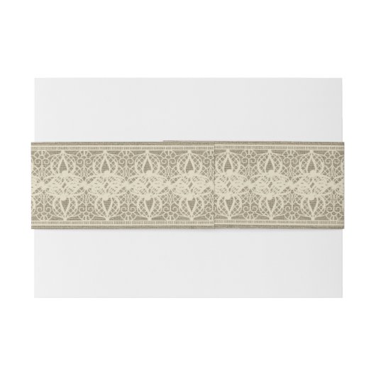 Rustic Burlap en Lace Uitnodigingen Wikkel (Achterkant Voorbeeld)