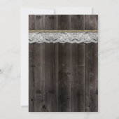 Rustic Burlap en Lace Wedding Invitations Kaart (Achterkant)