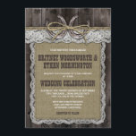 Rustic Burlap en Lace Wedding Invitations Kaart<br><div class="desc">Rustic Hoefijzer Burlap en Lace Wedding Invitations - zijn uitgerust met een gedrukte houten achtergrond met twijndraden,  kant en een tekstvak voor overlappingen. Twee hoefijzers zitten bovenaan bedekt met een twijnboog (bedrukt). Geen elementen zijn echt — alleen gedrukt.</div>