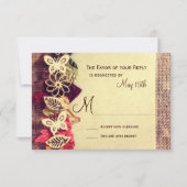 Rustic Burlap- en Leaves Wedding RSVP-kaarten RSVP Kaartje (Voorkant)