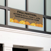 Rustic Burlap en Pumpkin Herfst Festival Spandoek (Buitenkant Gebouw)