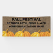 Rustic Burlap en Pumpkin Herfst Festival Spandoek (Horizontaal)