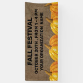 Rustic Burlap en Pumpkin Herfst Festival Spandoek (Verticaal)