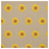 Rustic Burlap en Sunflower Printed Pattern Fabric Stof (Swatch)