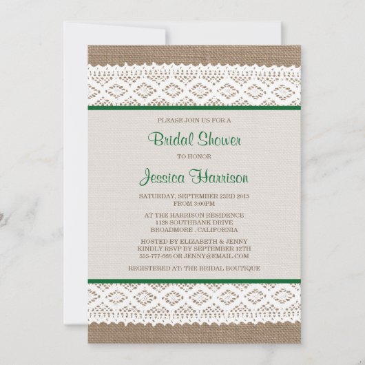 Rustic Burlap en  Vrijgezellenfeest met witte lens Kaart (Voorkant)