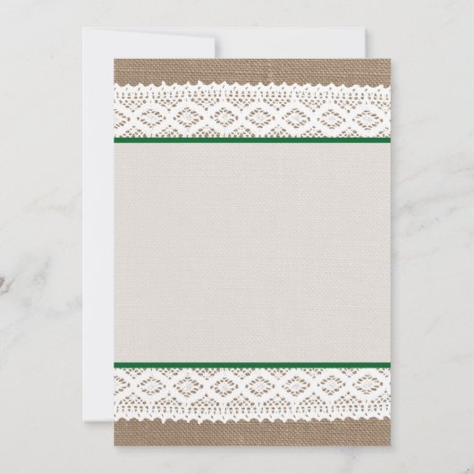 Rustic Burlap en  Vrijgezellenfeest met witte lens Kaart (Achterkant)