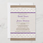 Rustic Burlap en  Vrijgezellenfeest met witte lens Kaart (Voorkant)