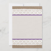 Rustic Burlap en  Vrijgezellenfeest met witte lens Kaart (Achterkant)