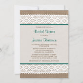 Rustic Burlap en  Vrijgezellenfeest met witte lens Kaart (Voorkant)