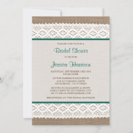 Rustic Burlap en  Vrijgezellenfeest met witte lens Kaart