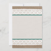 Rustic Burlap en  Vrijgezellenfeest met witte lens Kaart (Achterkant)