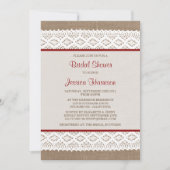 Rustic Burlap en  Vrijgezellenfeest met witte lens Kaart (Voorkant)