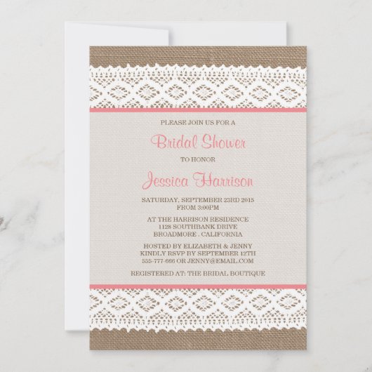 Rustic Burlap en  Vrijgezellenfeest met witte lens Kaart (Voorkant)