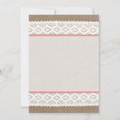 Rustic Burlap en  Vrijgezellenfeest met witte lens Kaart (Achterkant)