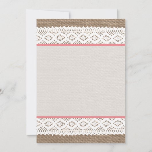 Rustic Burlap en  Vrijgezellenfeest met witte lens Kaart (Achterkant)